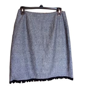 j.jill wool silk tweed fringe skirt